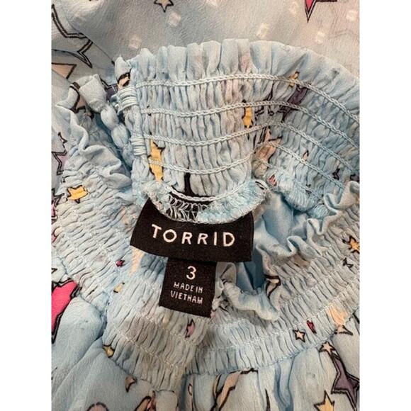Torrid Mini Clipdot Blouson Sleeve Mock Neck Skater Dress in Space Motif – 3X - Picture 12 of 15